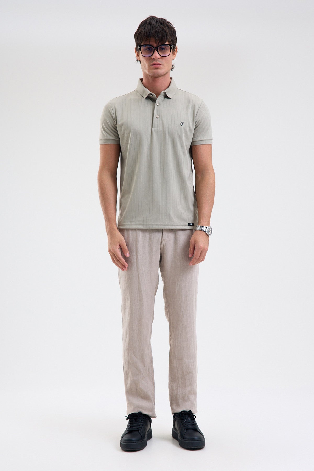 Textured Microfiber Stretch Polo Shirt