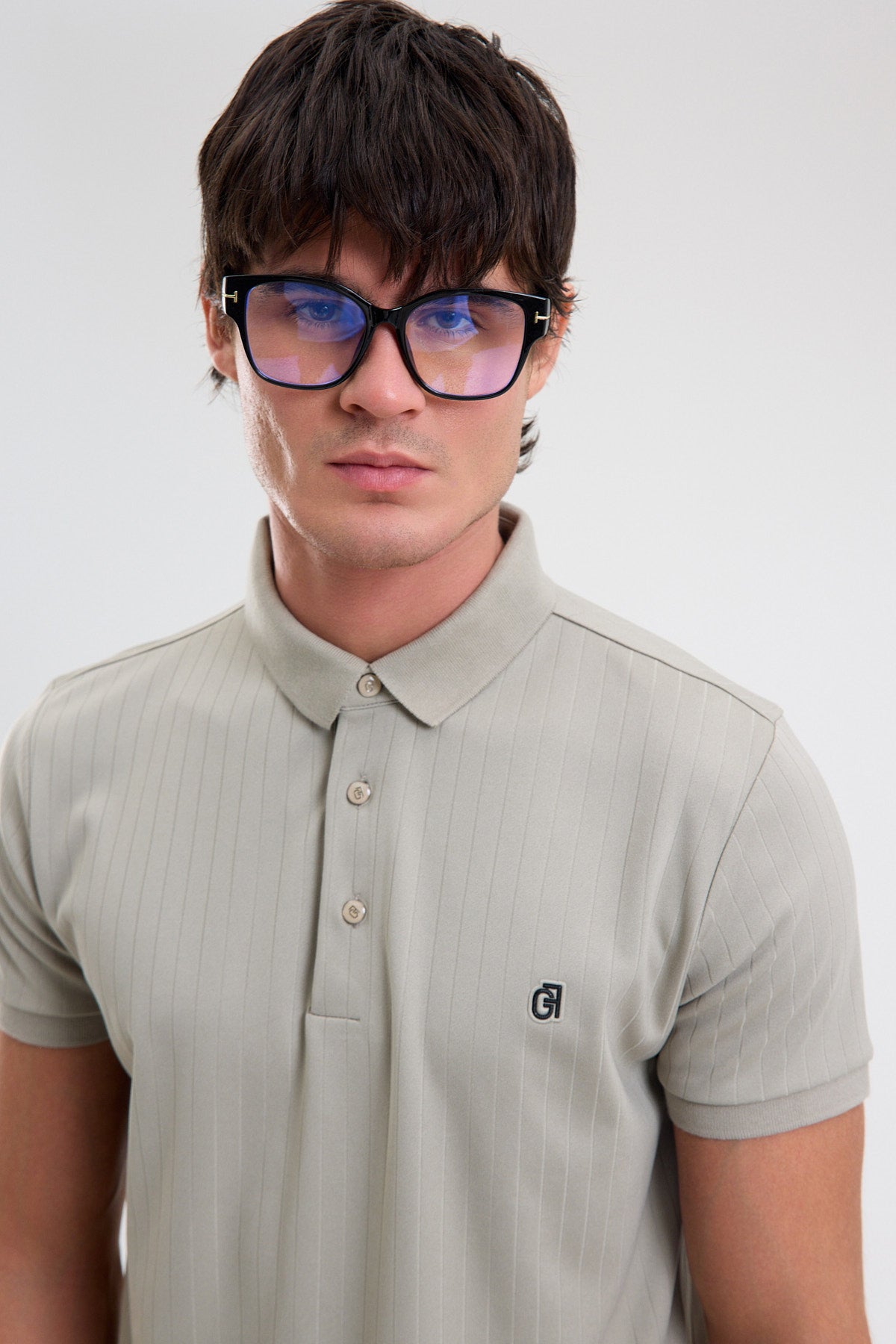 Textured Microfiber Stretch Polo Shirt