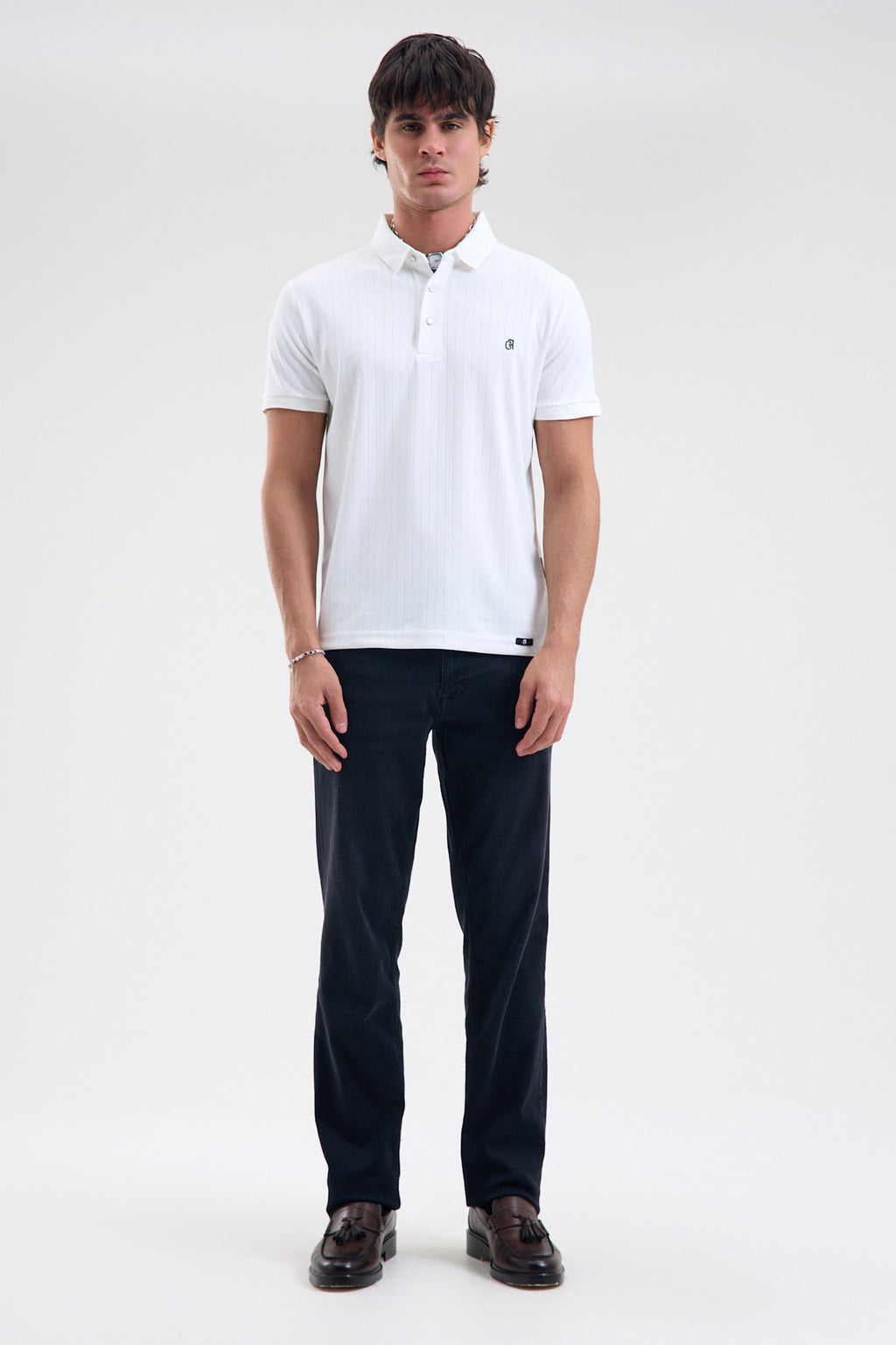 Textured Microfiber Stretch Polo Shirt