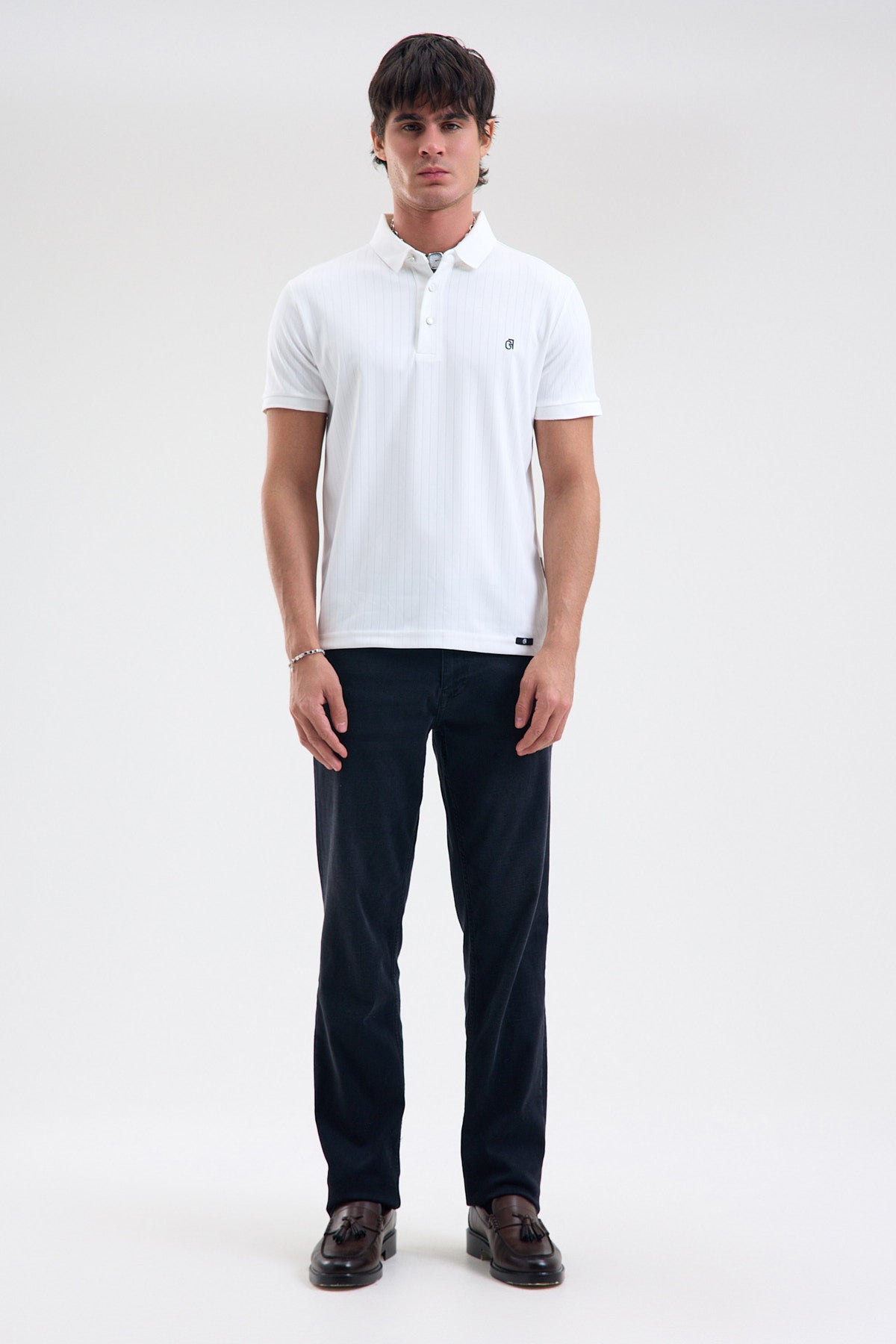 Textured Microfiber Stretch Polo Shirt