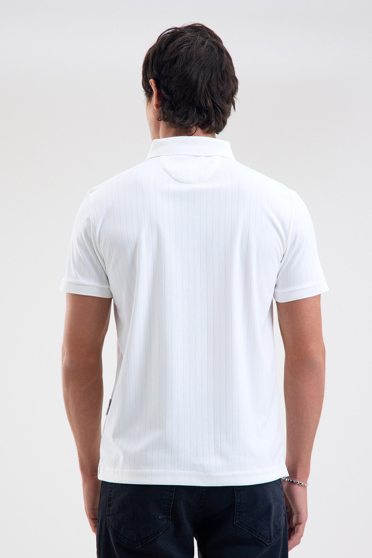 Textured Microfiber Stretch Polo Shirt