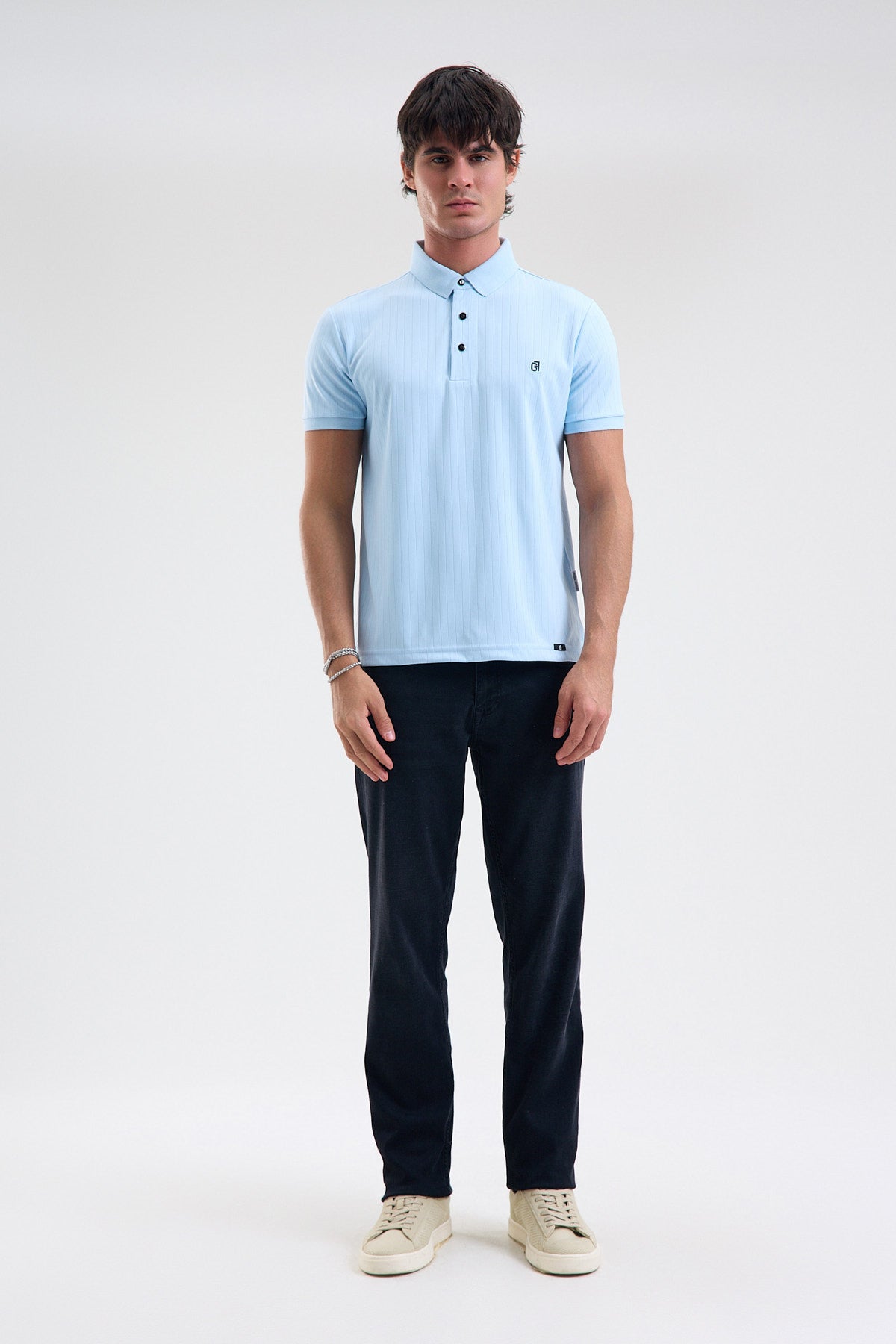 Textured Microfiber Stretch Polo Shirt