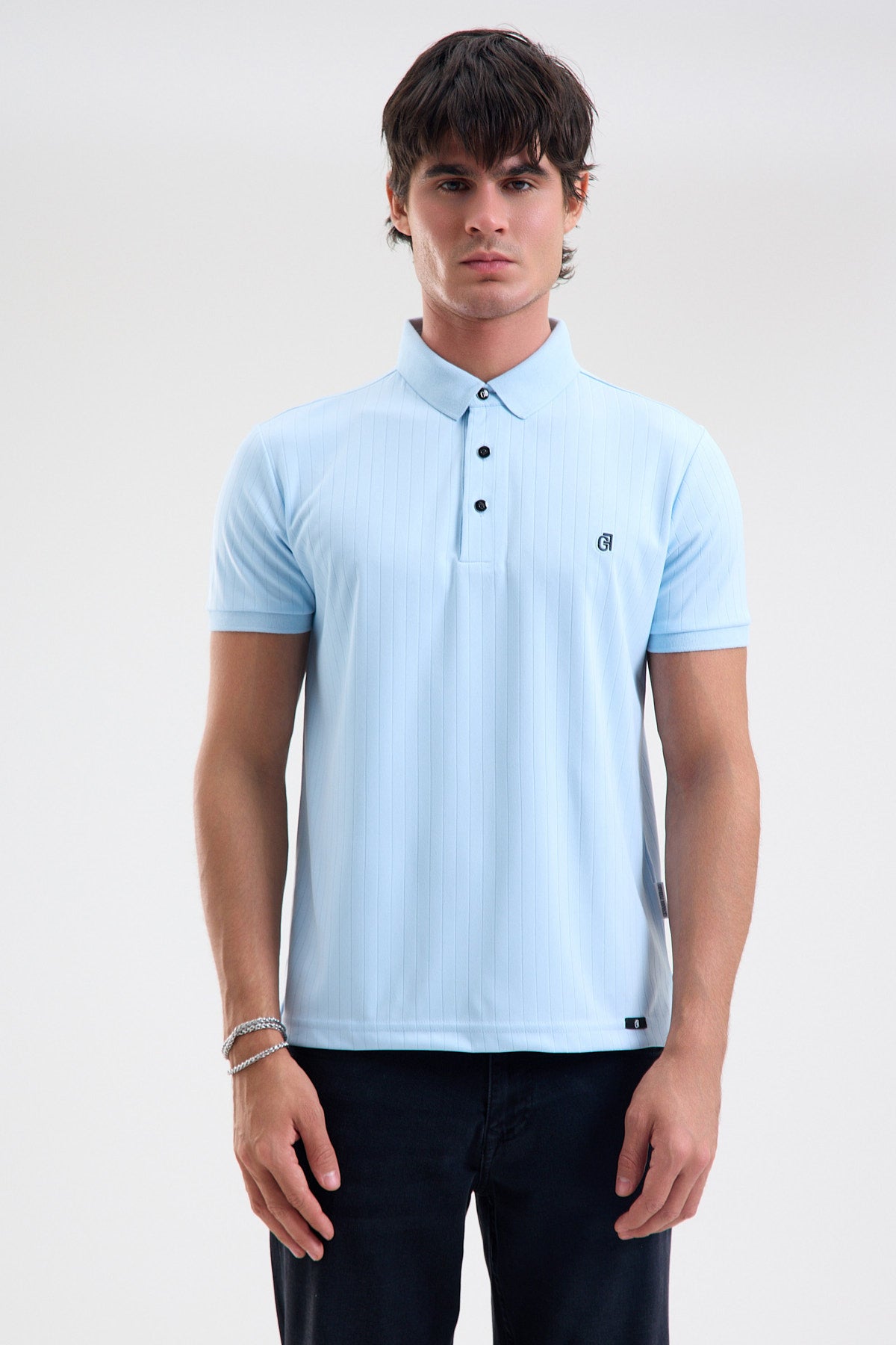 Textured Microfiber Stretch Polo Shirt
