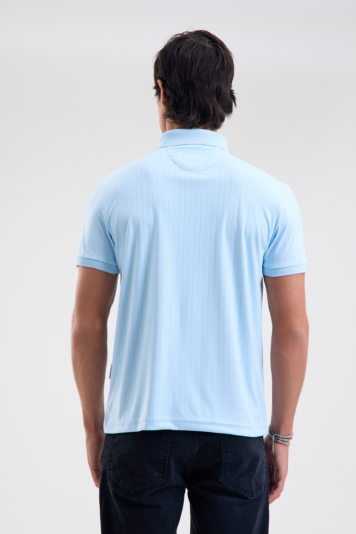 Textured Microfiber Stretch Polo Shirt