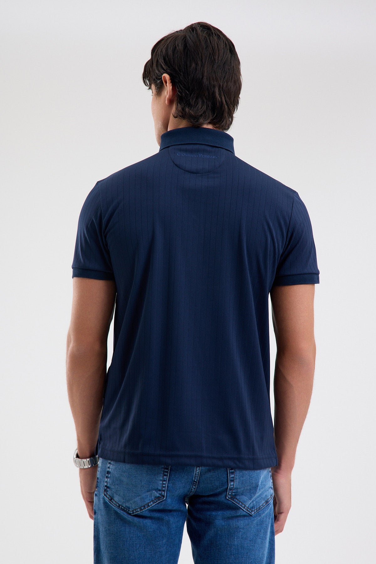 Textured Microfiber Stretch Polo Shirt