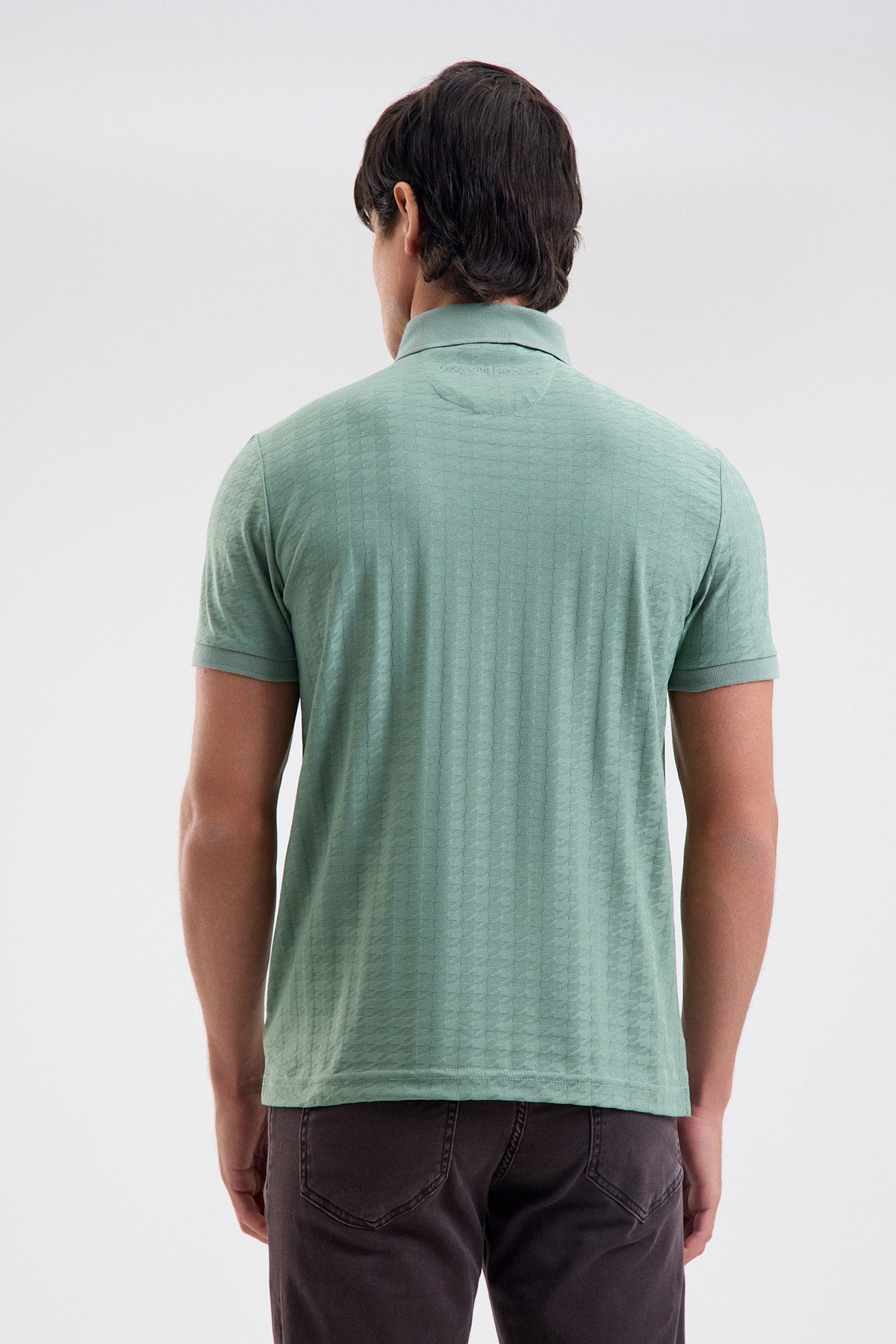 Patterned Microfiber Stretch Polo Shirt