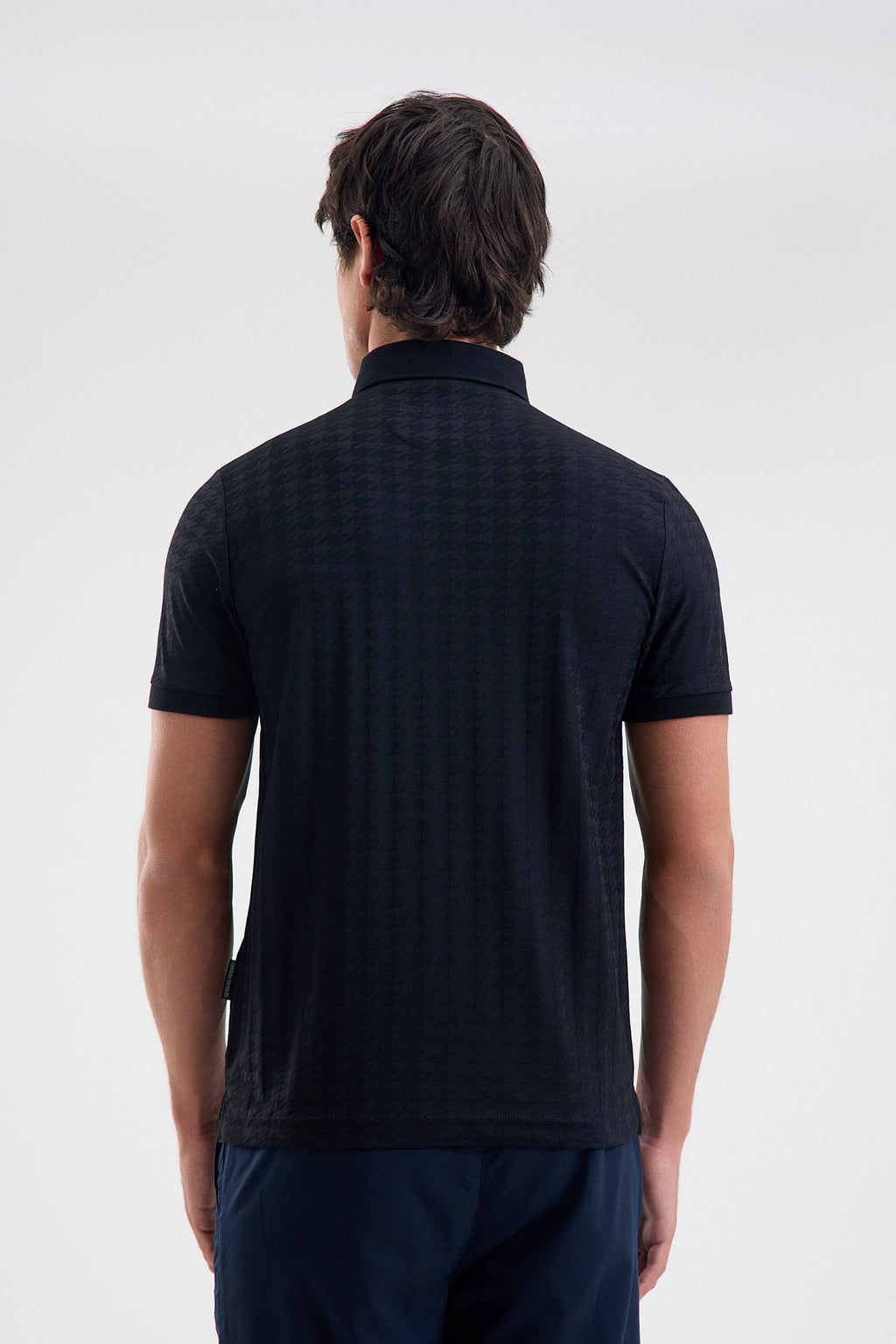 Patterned Microfiber Stretch Polo Shirt