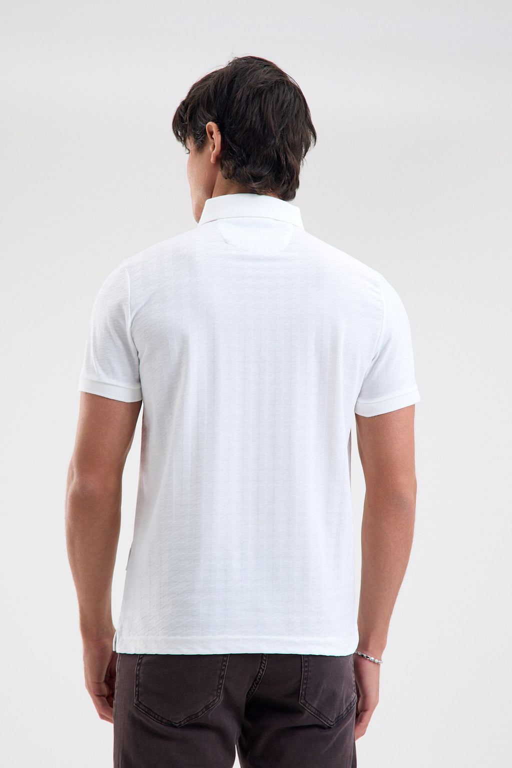 Patterned Microfiber Stretch Polo Shirt