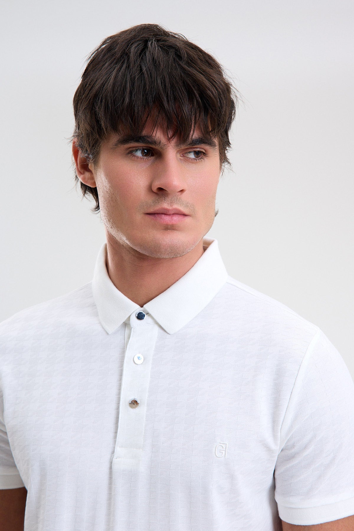 Patterned Microfiber Stretch Polo Shirt
