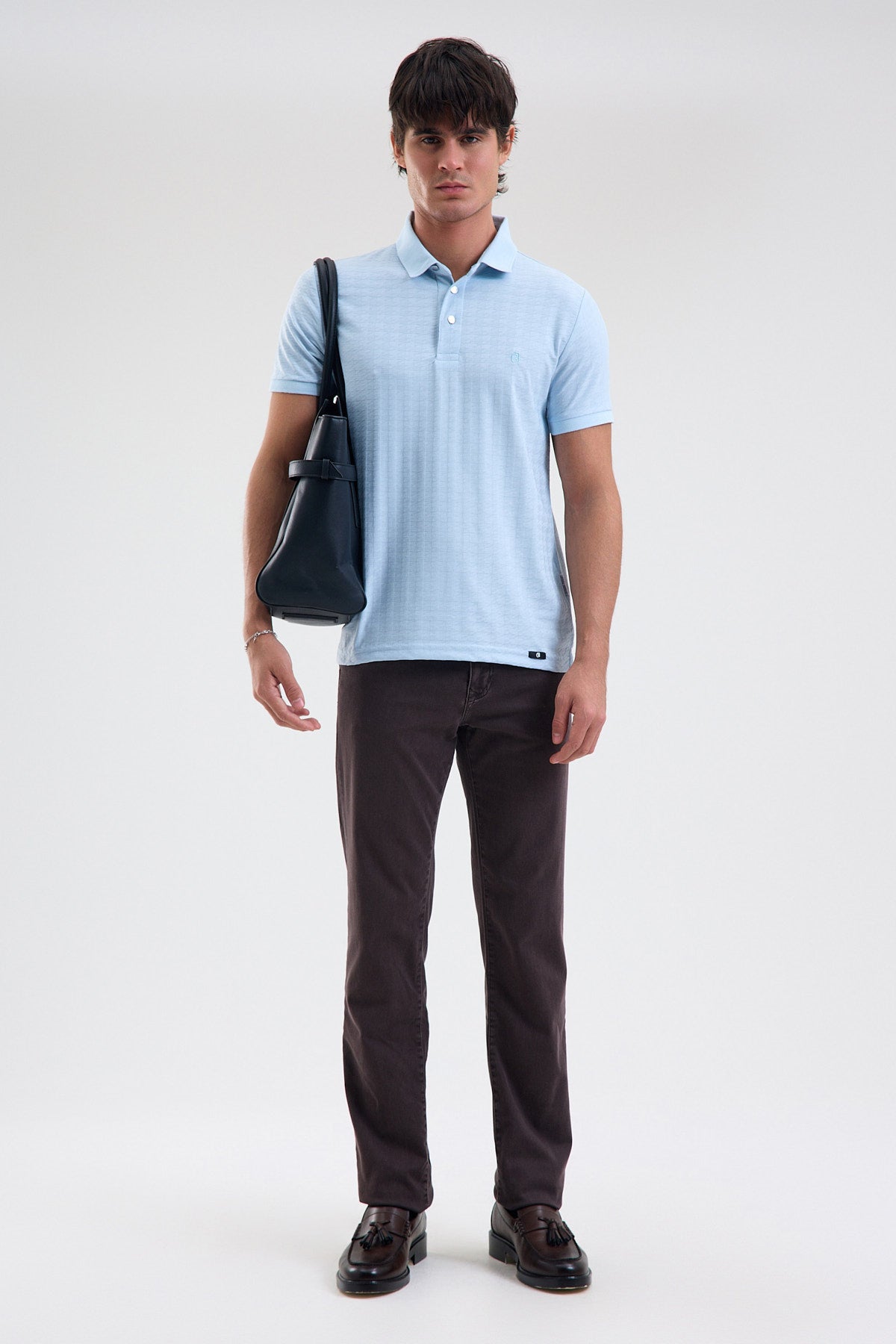 Patterned Microfiber Stretch Polo Shirt