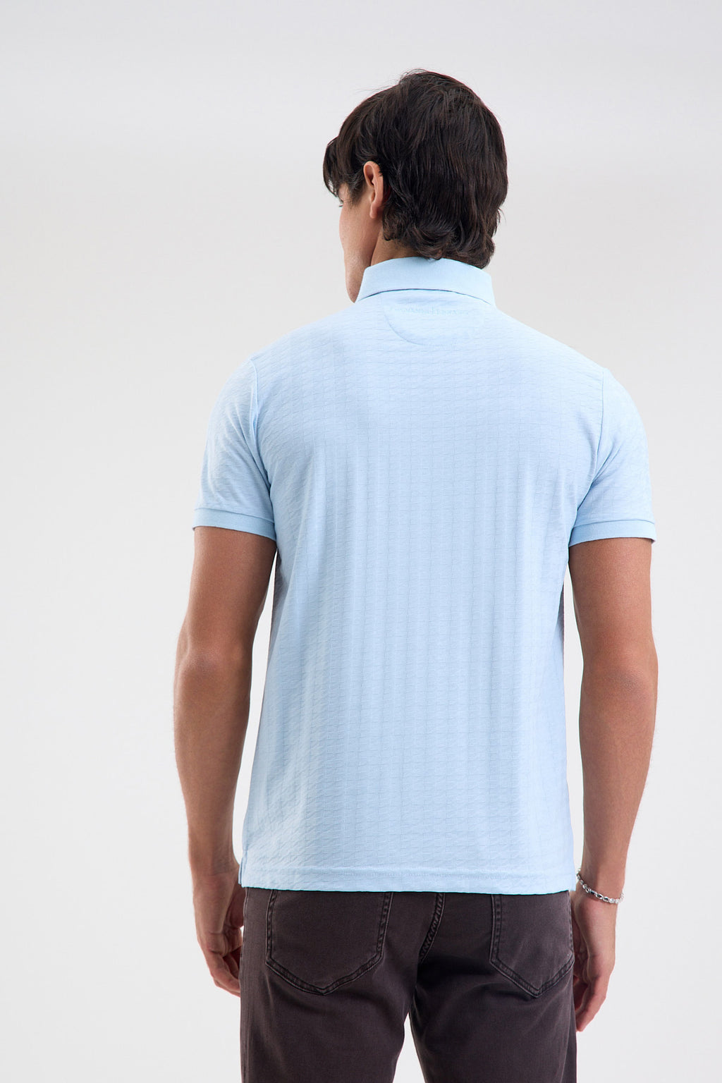 Patterned Microfiber Stretch Polo Shirt