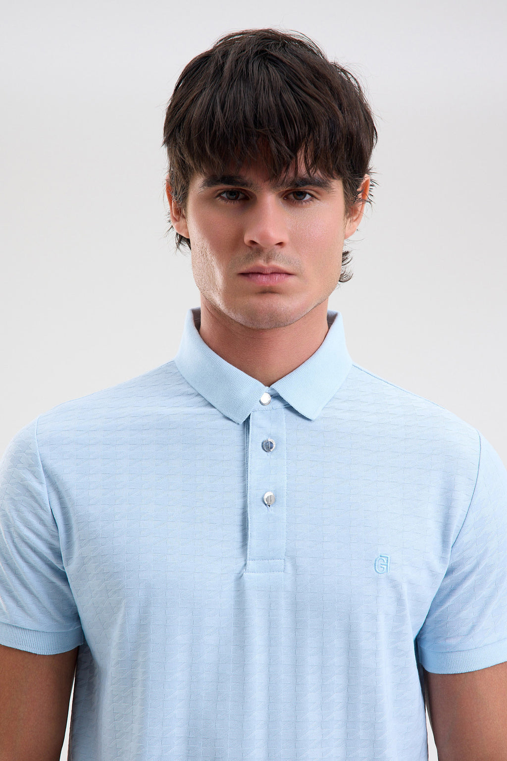 Patterned Microfiber Stretch Polo Shirt