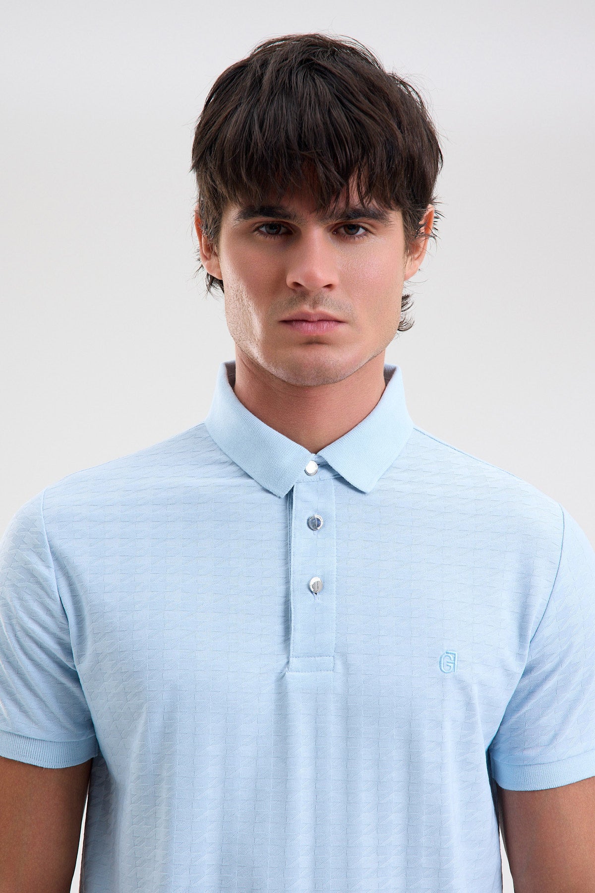 Patterned Microfiber Stretch Polo Shirt