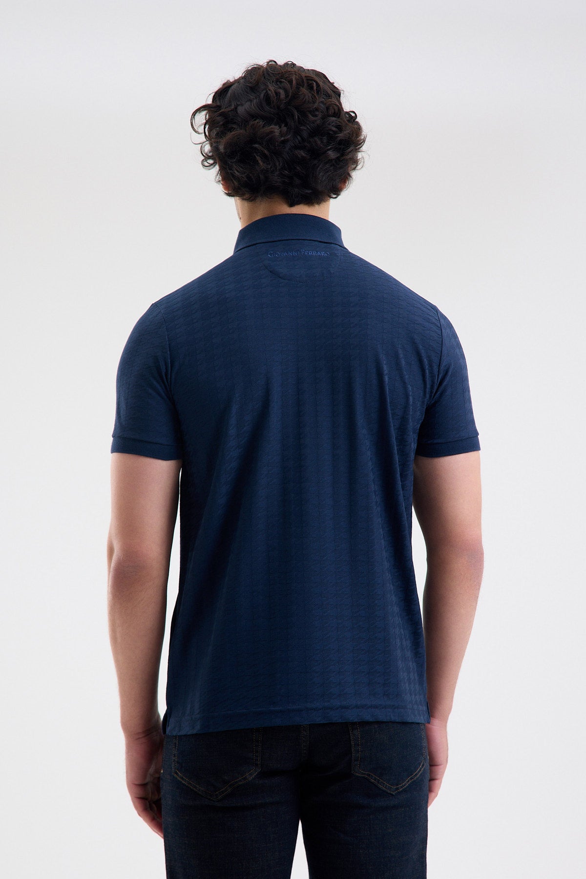 Patterned Microfiber Stretch Polo Shirt