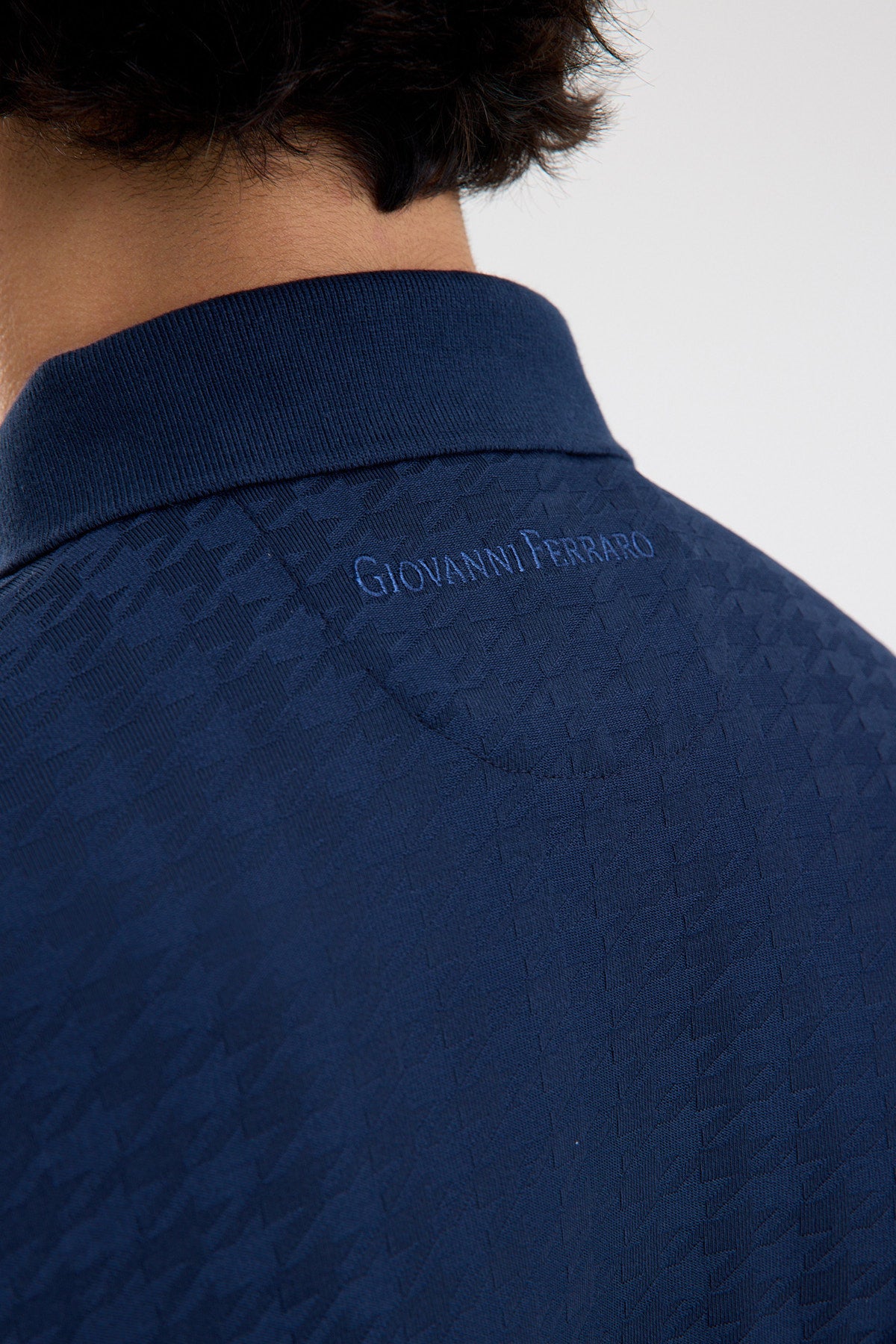 Patterned Microfiber Stretch Polo Shirt
