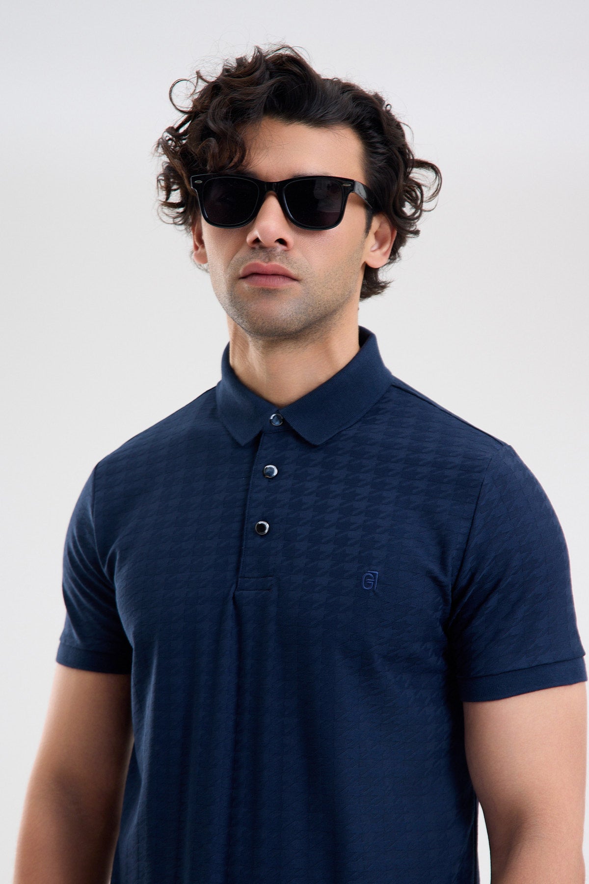 Patterned Microfiber Stretch Polo Shirt