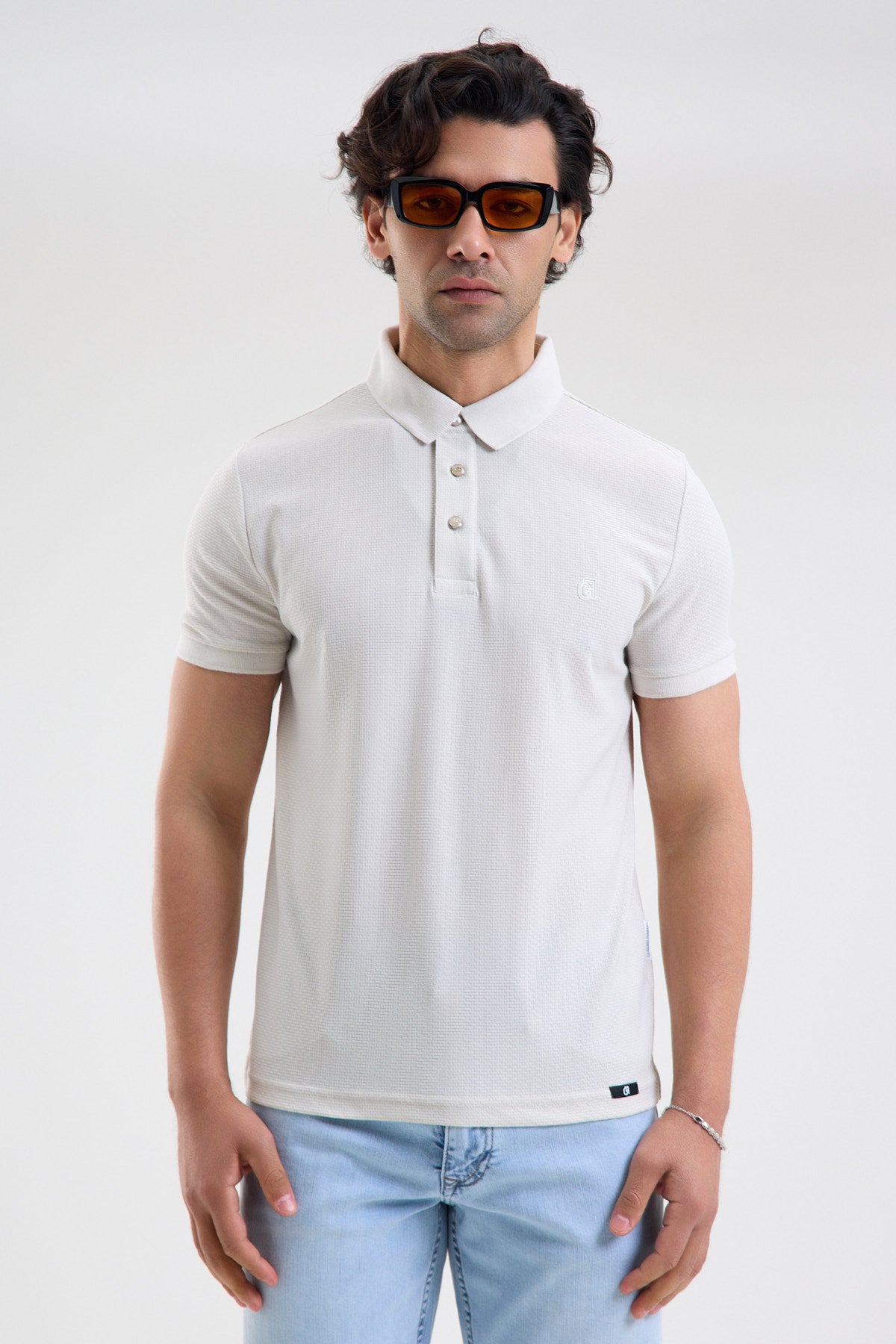 Textured Microfiber Stretch Polo Shirt