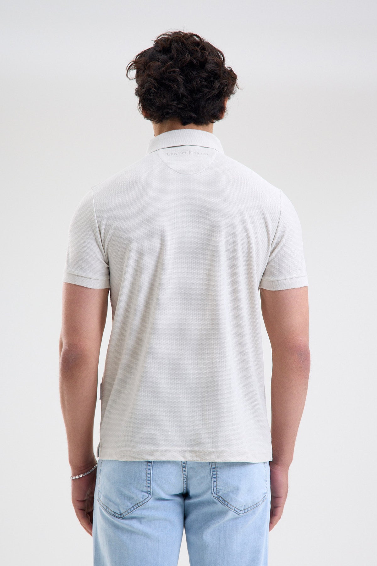 Textured Microfiber Stretch Polo Shirt