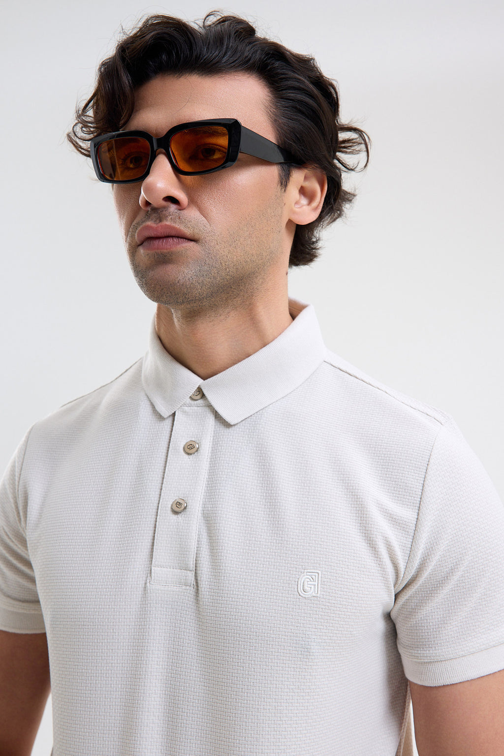 Textured Microfiber Stretch Polo Shirt