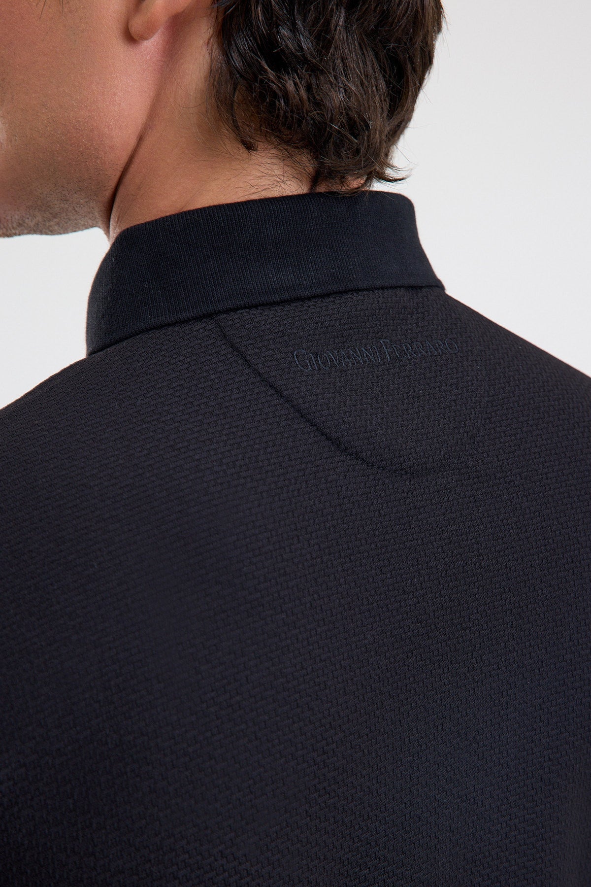 Textured Microfiber Stretch Polo Shirt