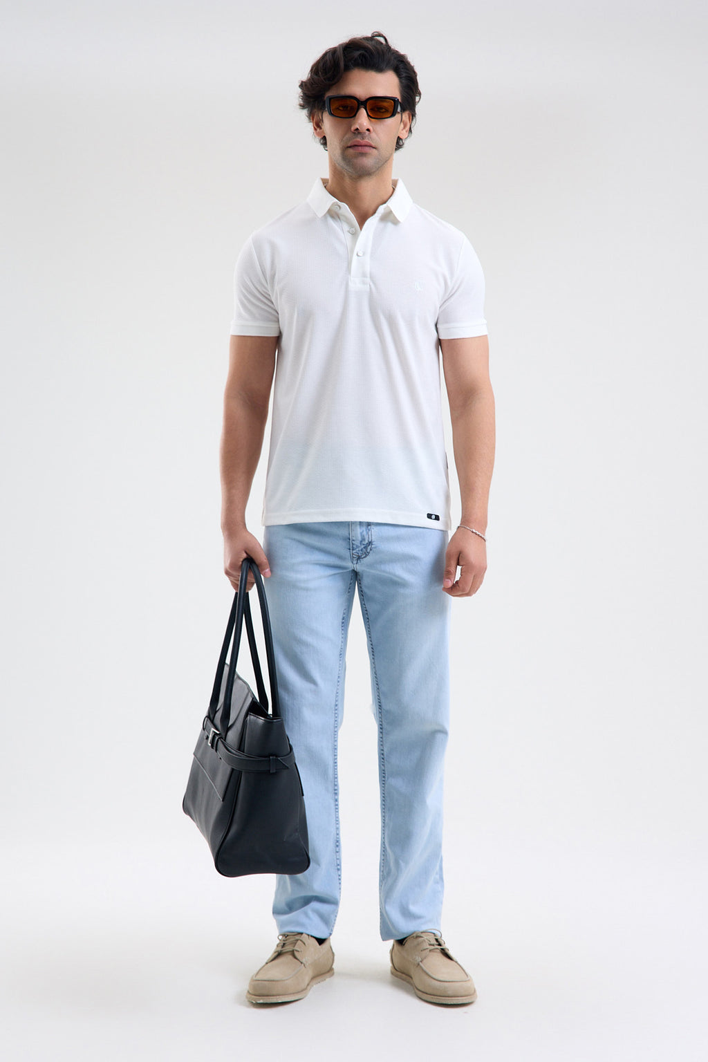 Textured Microfiber Stretch Polo Shirt