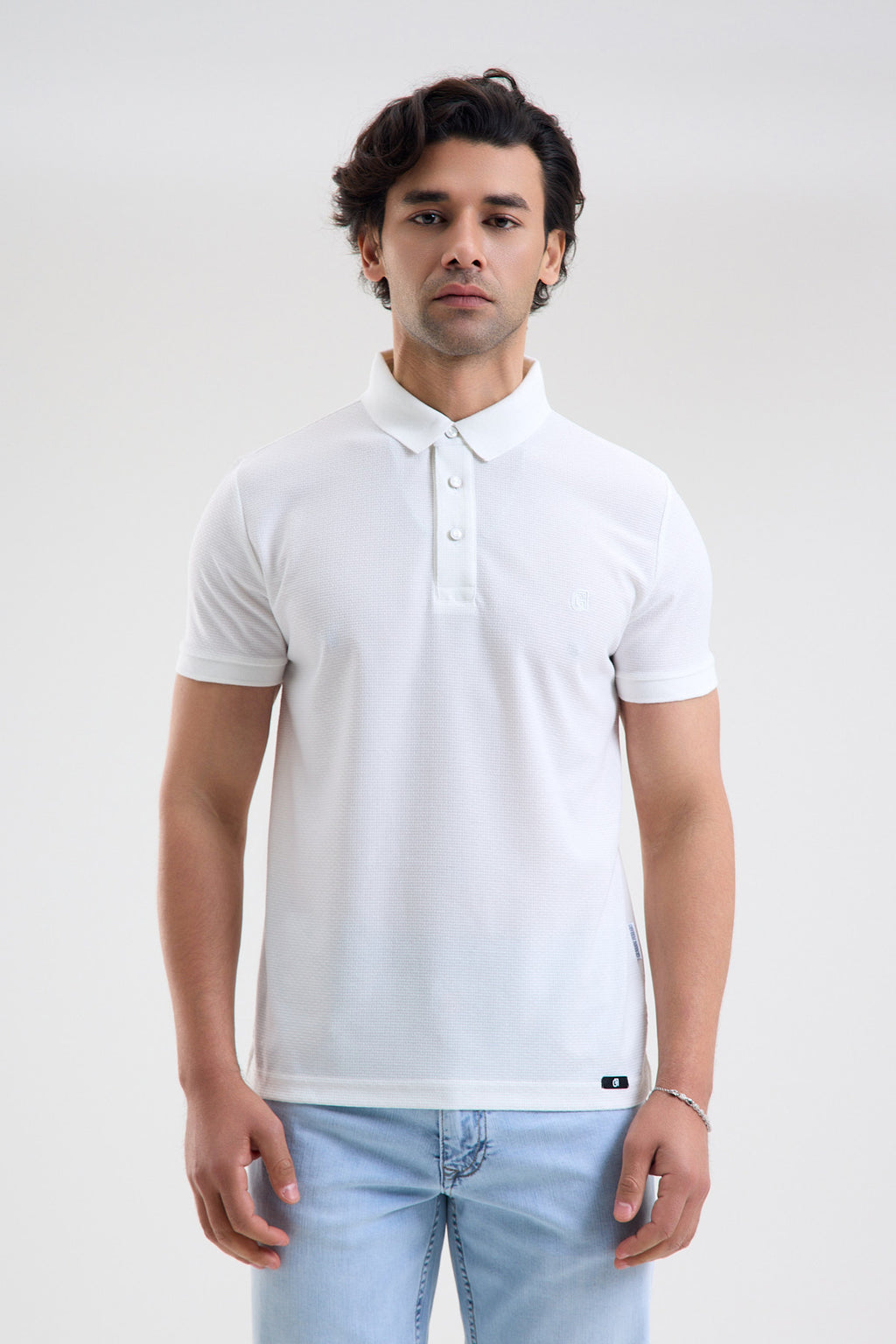 Textured Microfiber Stretch Polo Shirt