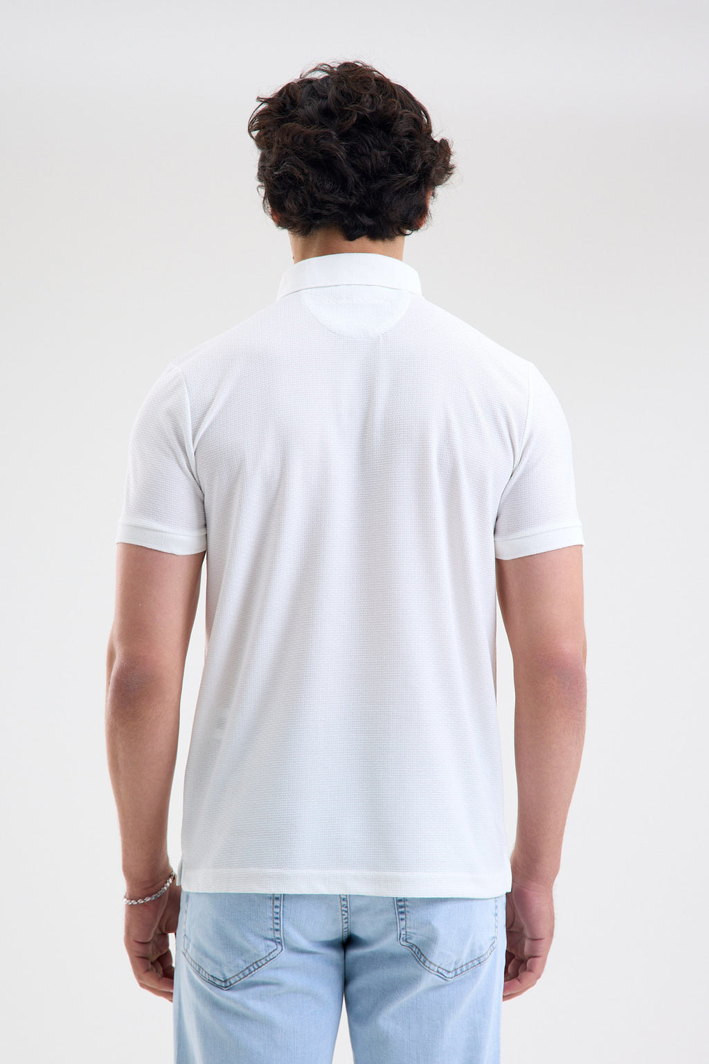 Textured Microfiber Stretch Polo Shirt