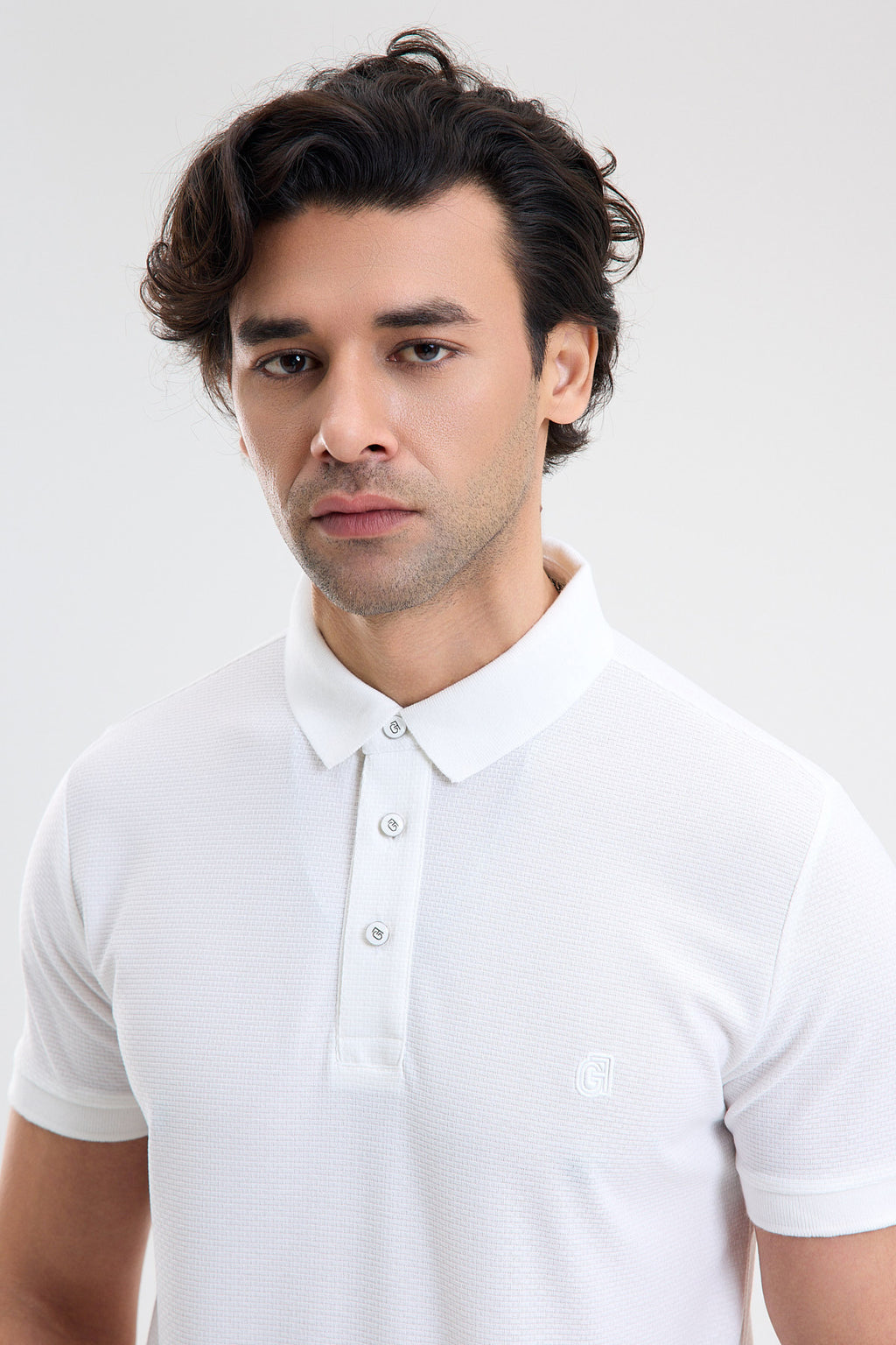 Textured Microfiber Stretch Polo Shirt