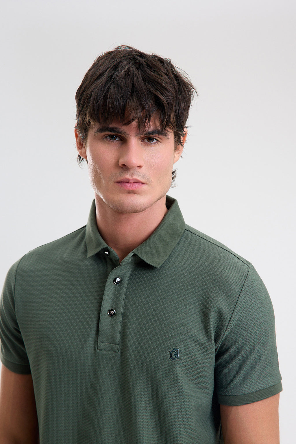 Textured Microfiber Stretch Polo Shirt
