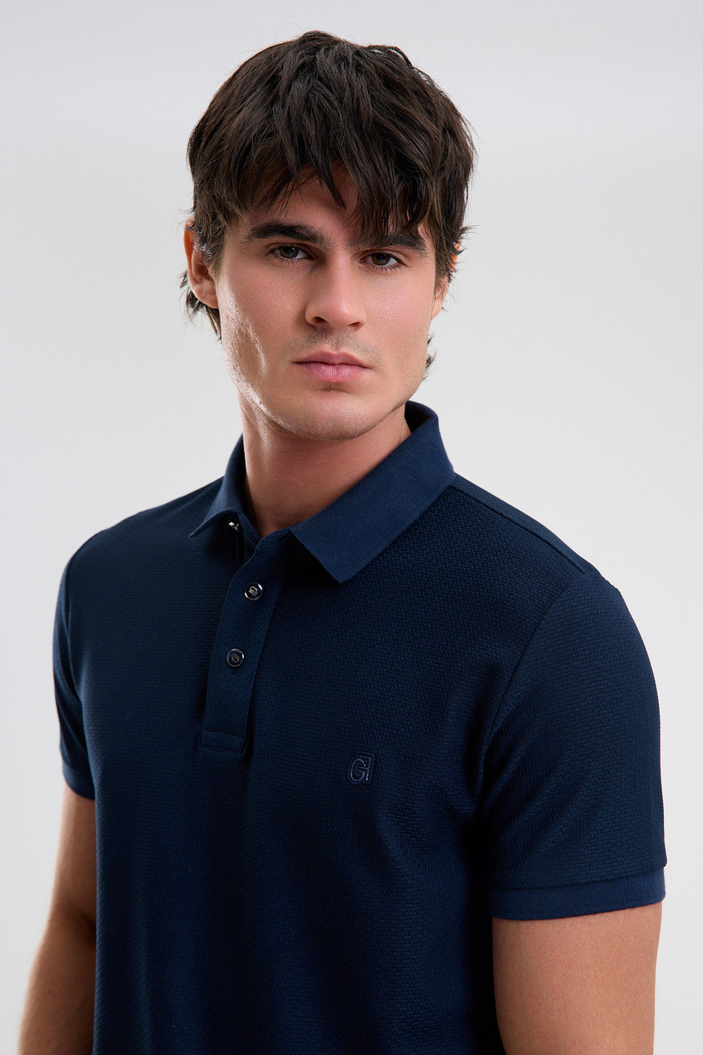 Textured Microfiber Stretch Polo Shirt