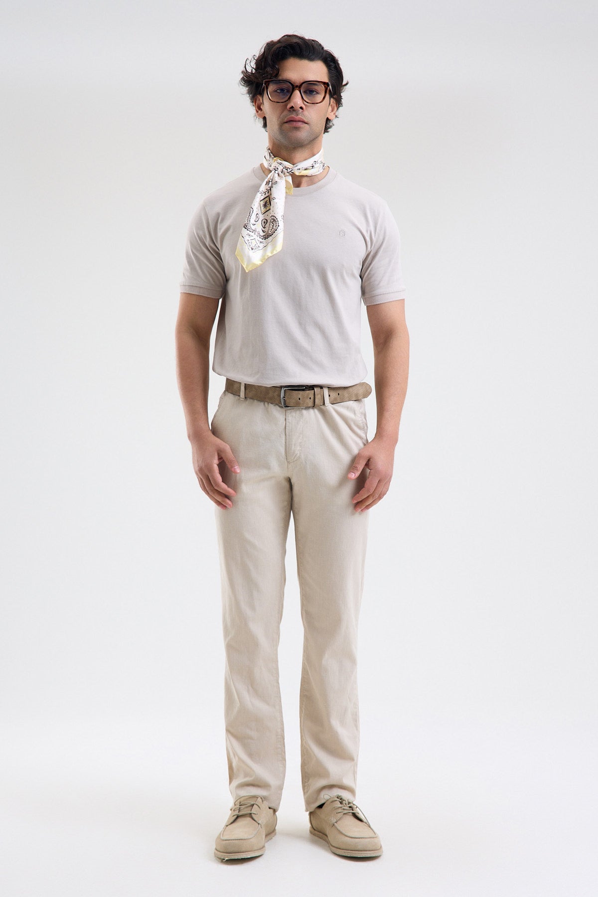 Tencel-Linen Blend Stretch Trousers