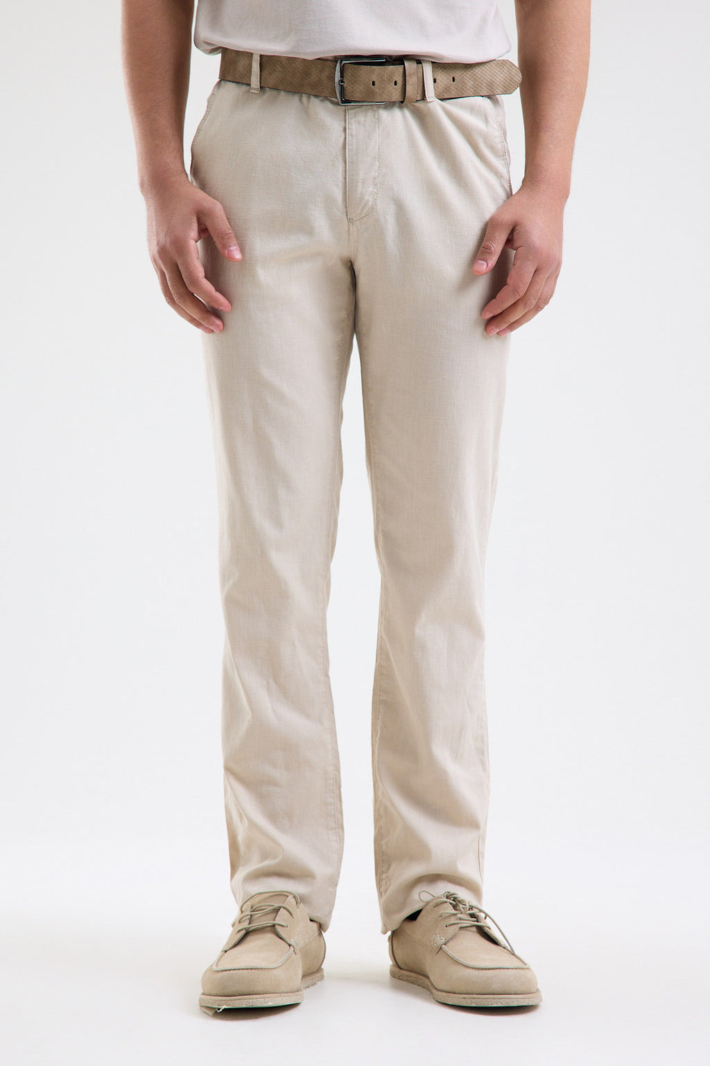 Tencel-Linen Blend Stretch Trousers