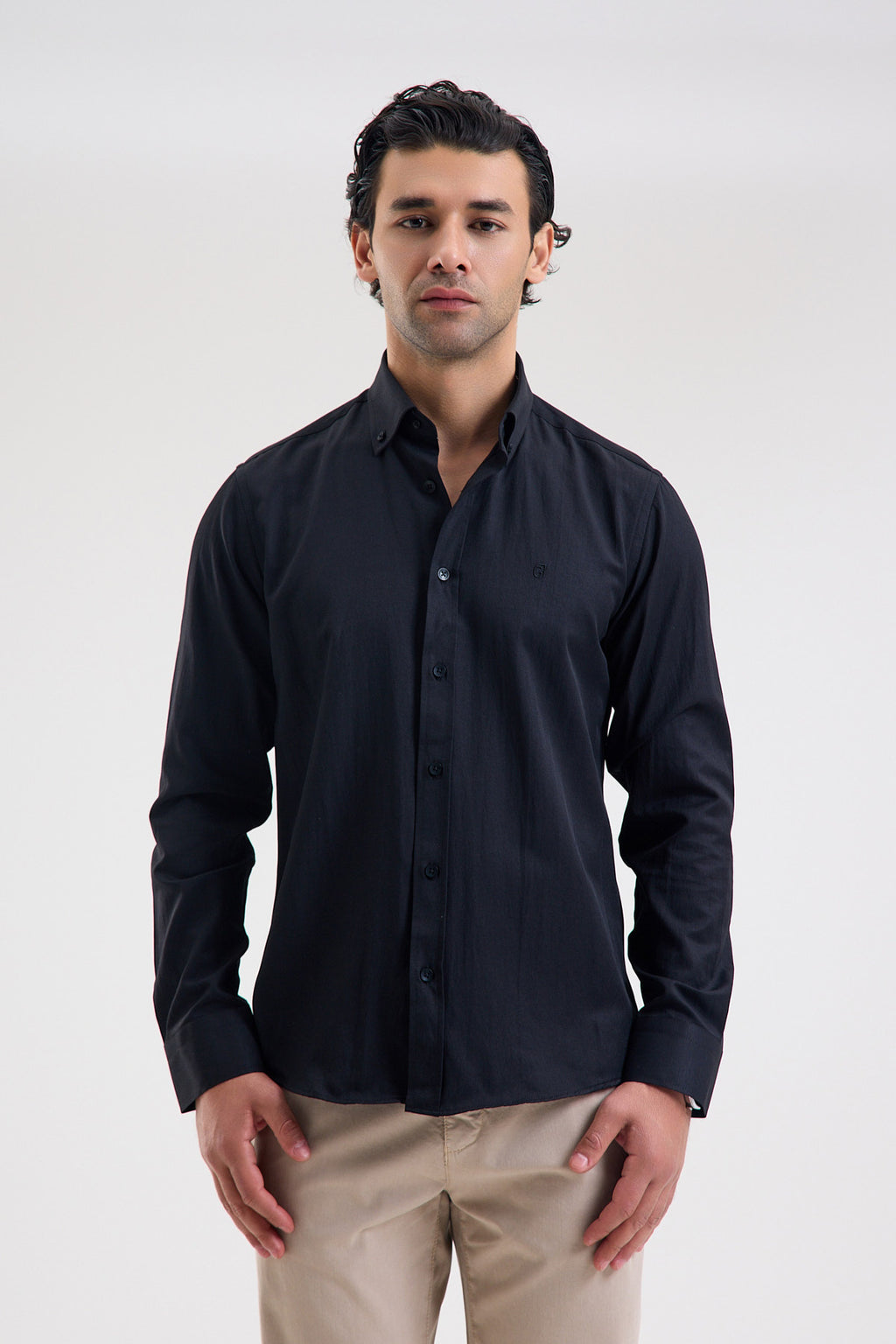 Cotton-Blend Microfiber Shirt