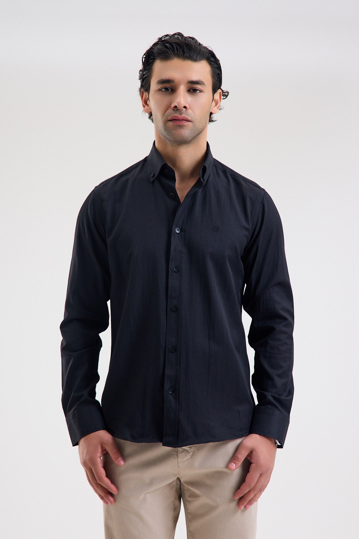 Cotton-Blend Microfiber Shirt