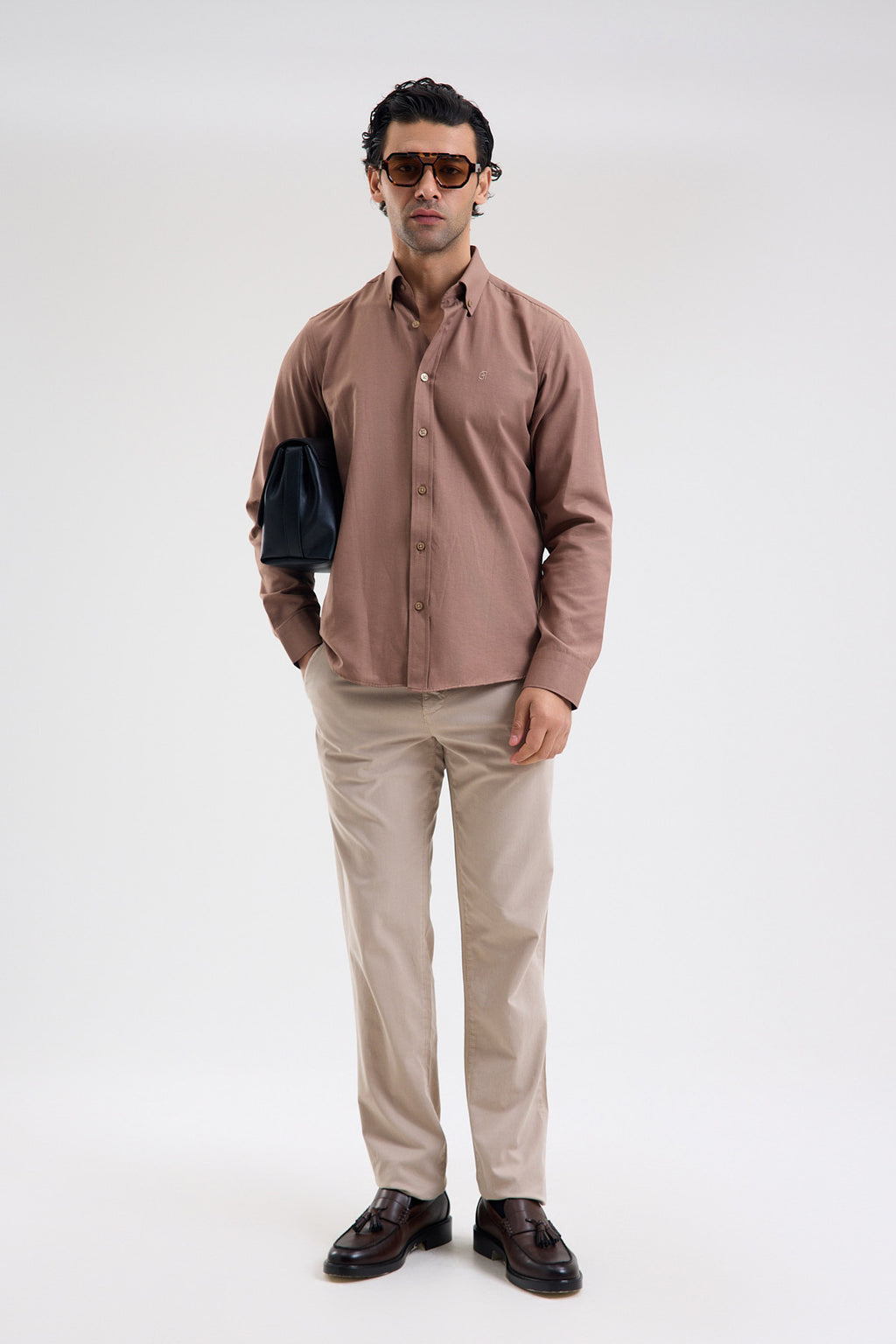 Cotton-Blend Microfiber Shirt