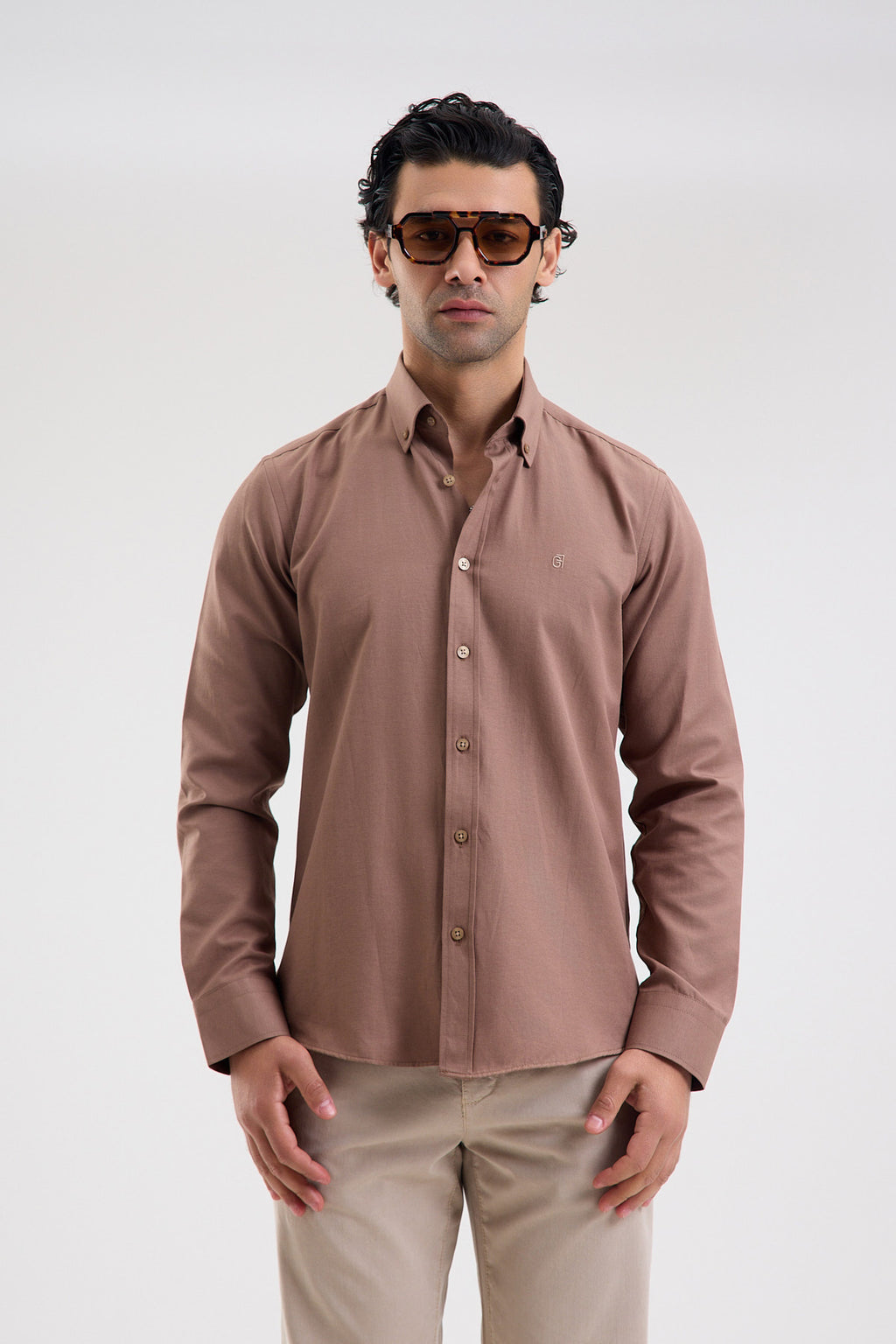 Cotton-Blend Microfiber Shirt