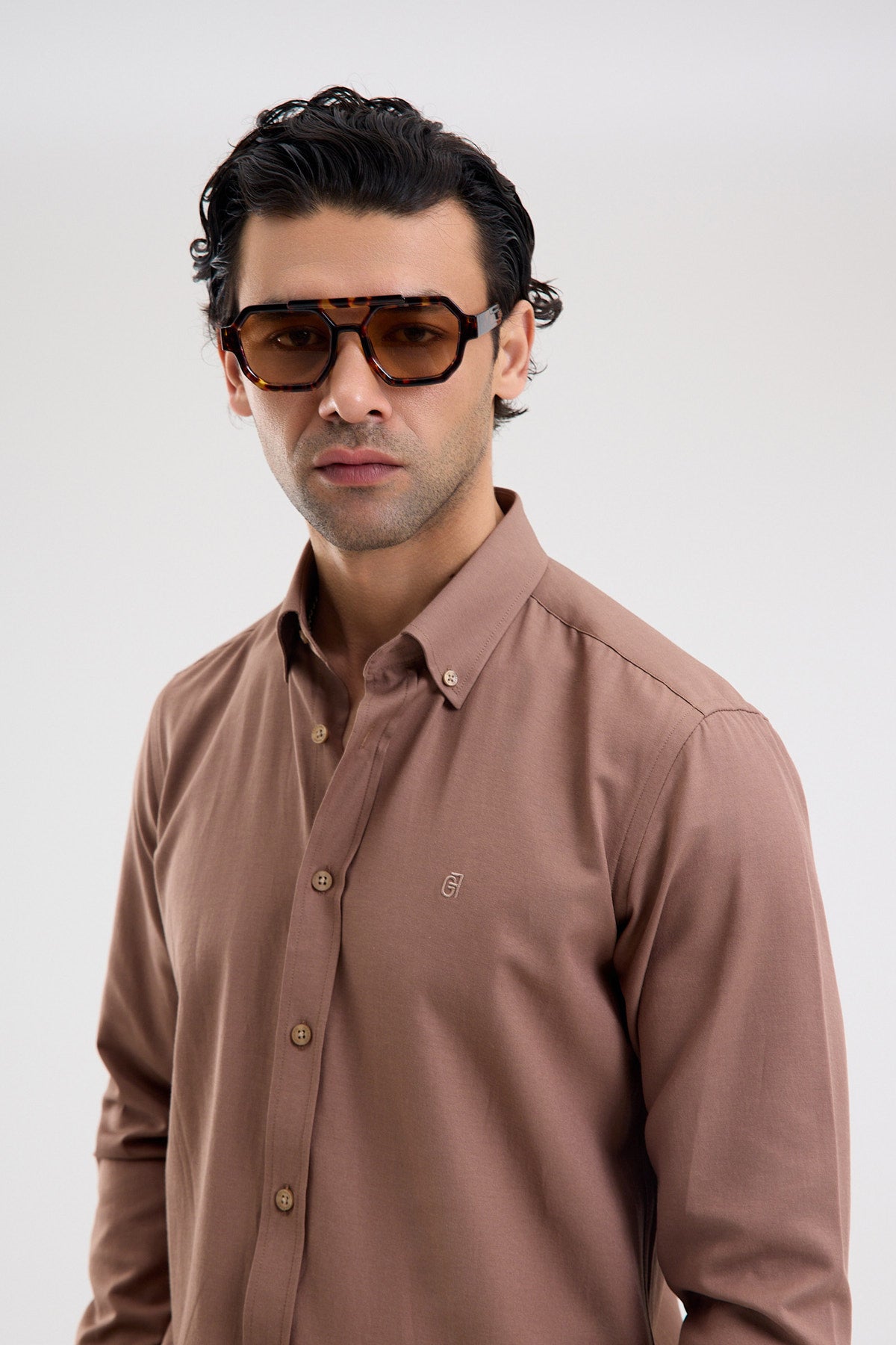 Cotton-Blend Microfiber Shirt