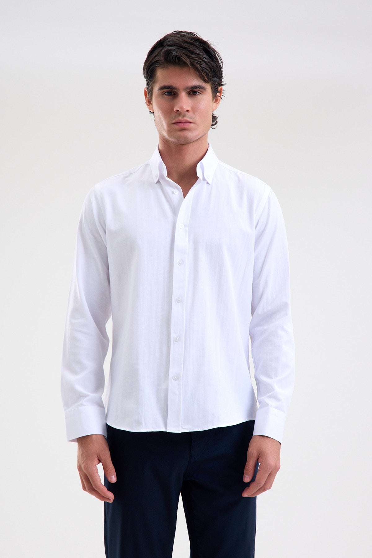 Cotton-Blend Microfiber Shirt