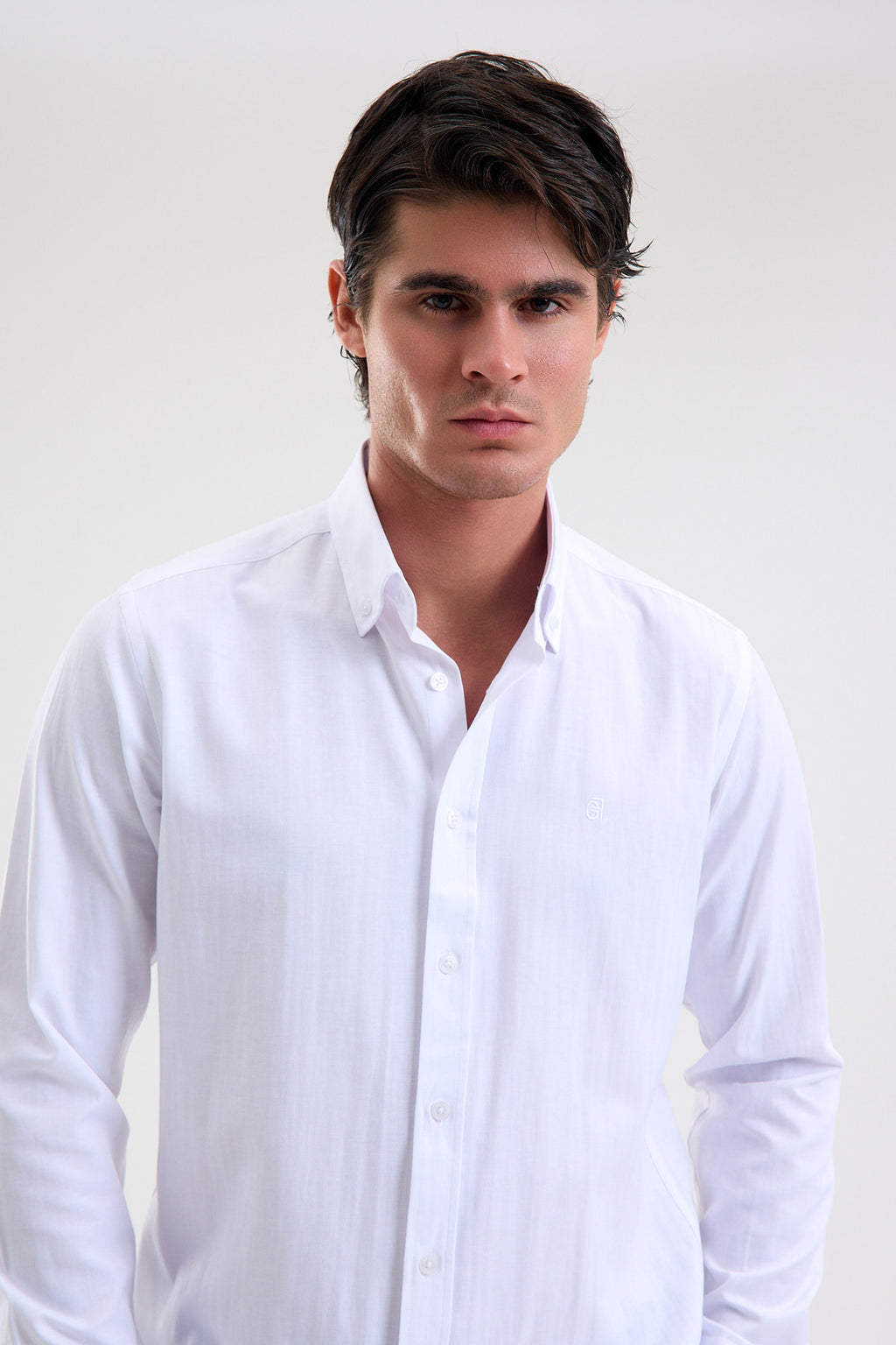 Cotton-Blend Microfiber Shirt